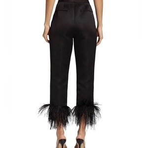 Kate spade black pants with feather trim